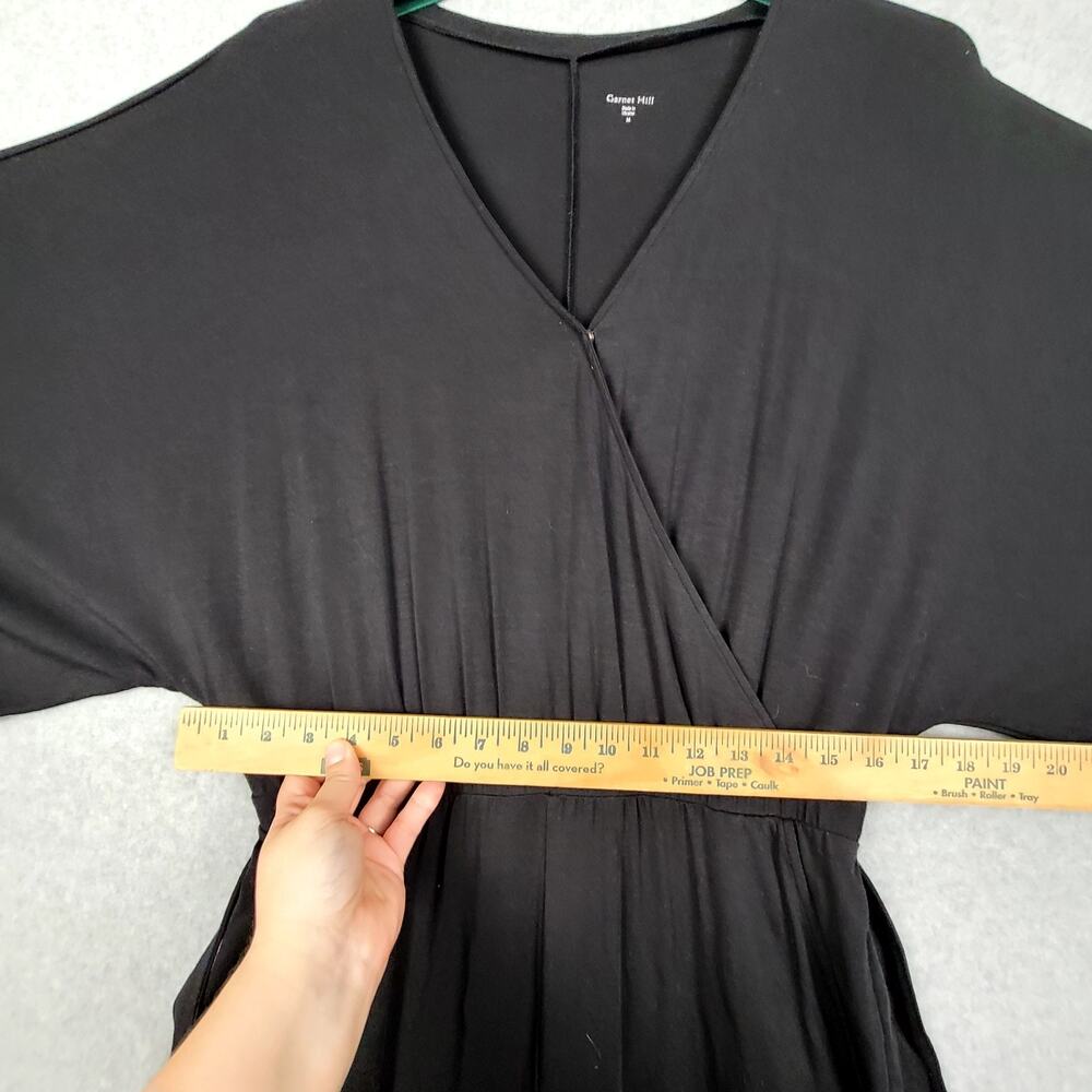 Garnet Hill Prato Knit Boatneck Kimono Sleeve Wide Leg Jumpsuit Black Medium NEW - Picture 10 of 13